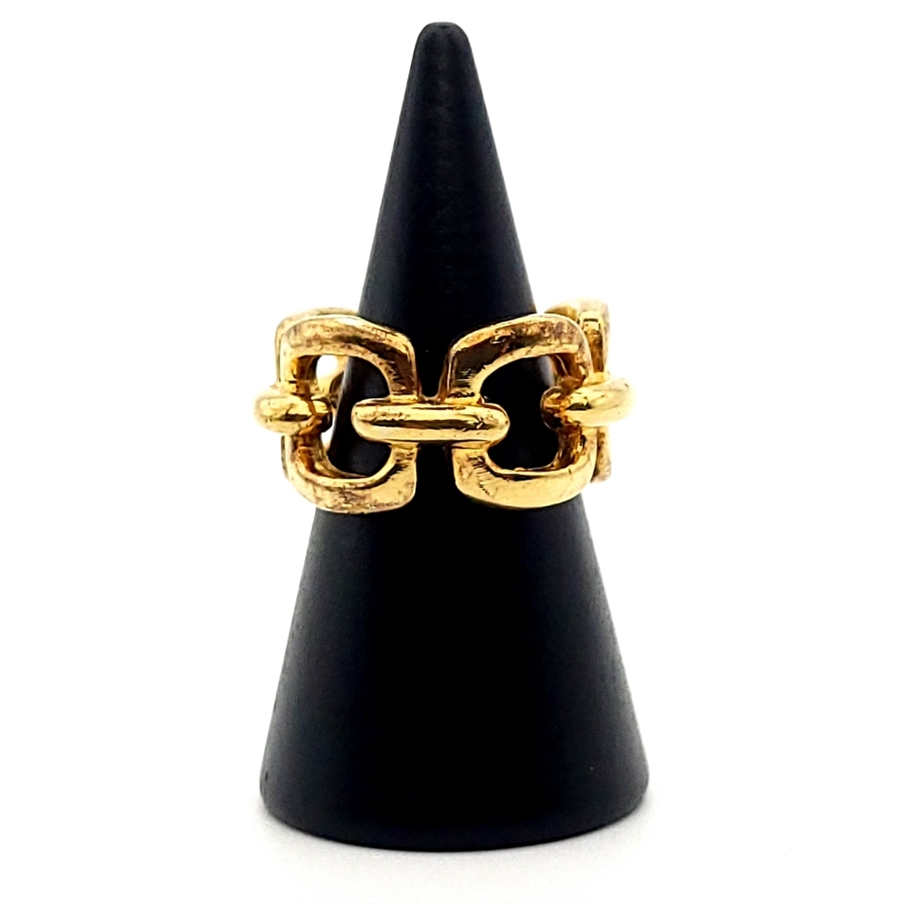 Trifari Vintage Chunky Mob Wife Chic Gold Chain Ring Size 6